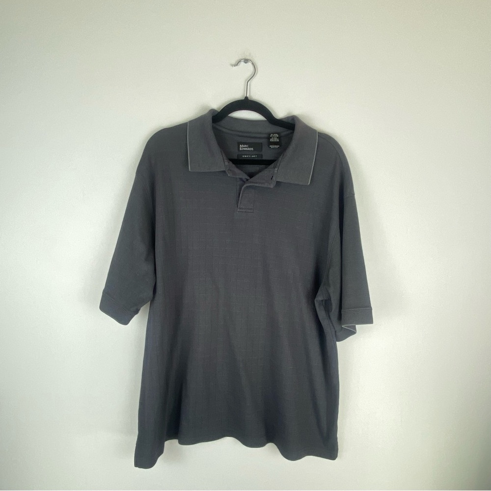 Marc Edwards Mens Size X Large Polo Swift Dry Short Sleeve Shirt Gray Squares
